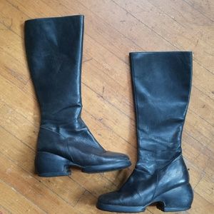 John Fluevog Tall Black Leather Boots